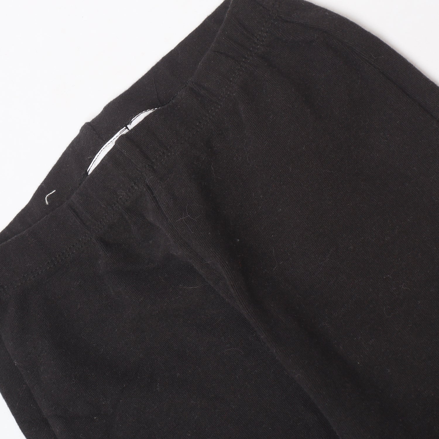 BLACK PLAIN NARROW HEAVY RIBBED FABRIC TROUSER PAJAMA Secondary image