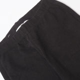 BLACK PLAIN NARROW HEAVY RIBBED FABRIC TROUSER PAJAMA