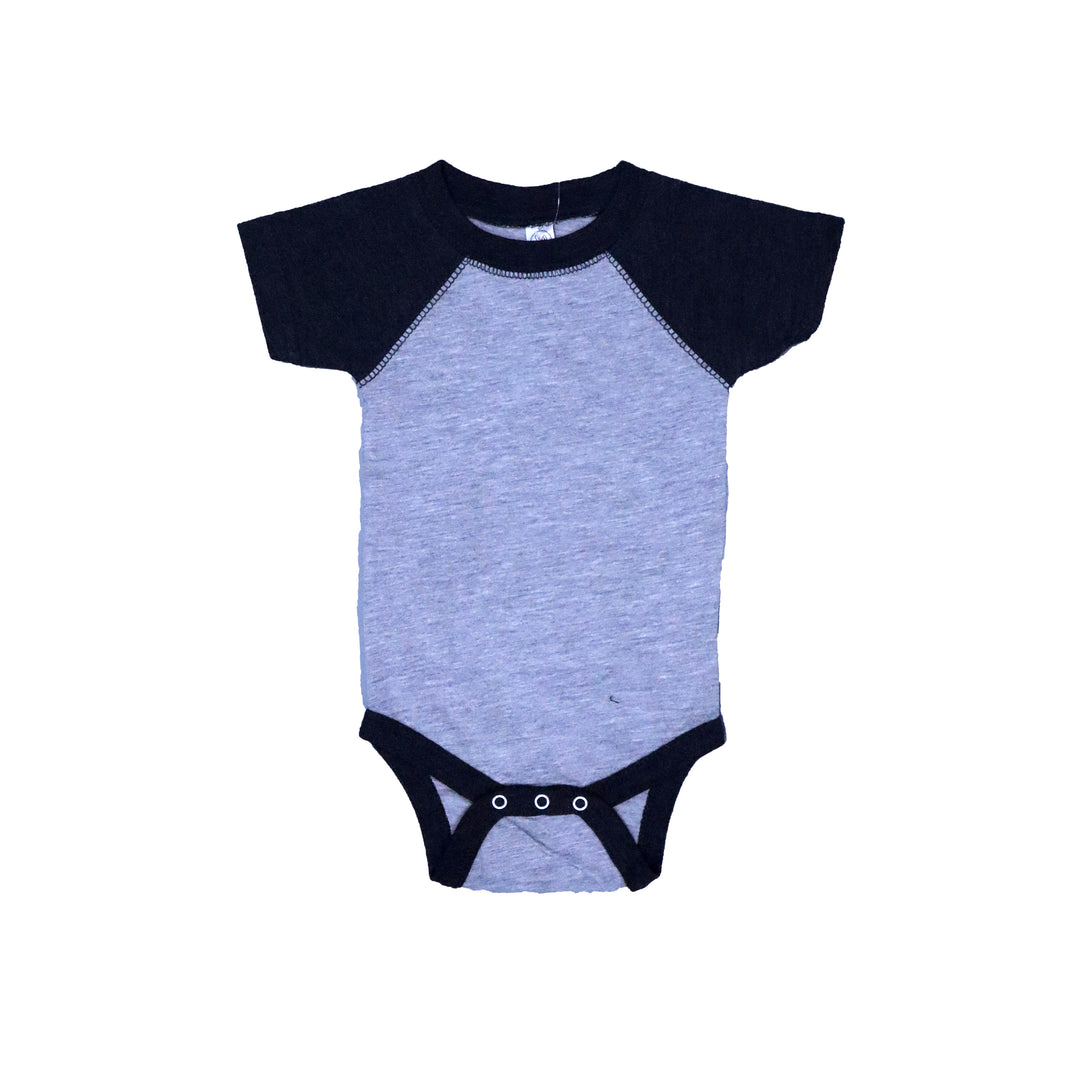 HAZEL GREY & DARK GREY HALF BODY HALF SLEEVES ROMPER
