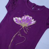 PURPLE FLOWER PRINT HALF SLEEVES ROMPER