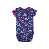 GREY WITH FLOWERS PRINT HALF BODY HALF SLEEVES ROMPER