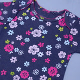 GREY WITH FLOWERS PRINT HALF BODY HALF SLEEVES ROMPER