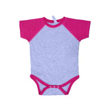 HAZEL GREY & PINK HALF BODY HALF SLEEVES ROMPER