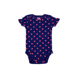 NAVY BLUE POLKA DOT HALF BODY HALF SLEEVES ROMPER