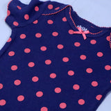 NAVY BLUE POLKA DOT HALF BODY HALF SLEEVES ROMPER