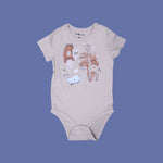 Load image into Gallery viewer, LIGHT BROWN ANIMALS PRINT HALF BODY HALF SLEEVES ROMPER
