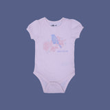 PINK BIRD PRINT HALF BODY HALF SLEEVES ROMPER