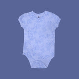SKY BLUE FLOWER & BIRD PRINT HALF SLEEVES ROMPER