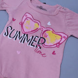 PINK SUMMER TIME PRINT HALF BODY HALF SLEEVES ROMPER