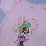PINK GREEN MINNIE PRINT HALF BODY HALF SLEEVES ROMPER