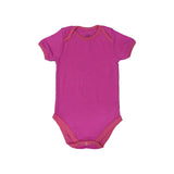 PINK PLAIN HALF BODY HALF SLEEVES ROMPER