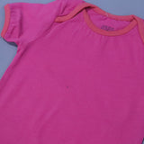 PINK PLAIN HALF BODY HALF SLEEVES ROMPER