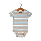 BROWN BLUE & WHITE BIG STRIPES ROMPER