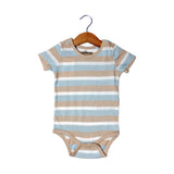 BROWN BLUE & WHITE BIG STRIPES ROMPER