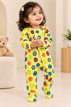Yellow Little Paws Cozy Baby Romper