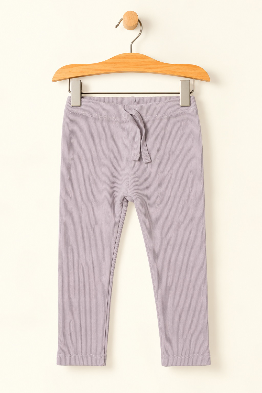 NEW FAWN WITH KNOT RIBBED FABRIC PLAIN PAJAMA TROUSER (MINOR DEFECTION) Main image