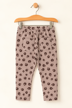 BROWN FLOWERS BACK DOUBLE POCKET HEAVY RIBBED FABRIC PAJAMA FOR GIRLS