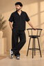 Black Linora Fabric Co-Ord Set