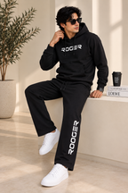 Black Roger Warm Weave Fabric Suit