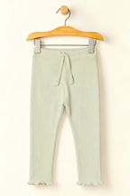 YELLOW WITH KNOT THERMAL FABRIC BOTTOM FRIL PLAIN PAJAMA TROUSER
