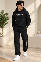 Black Roger Warm Weave Fabric Suit