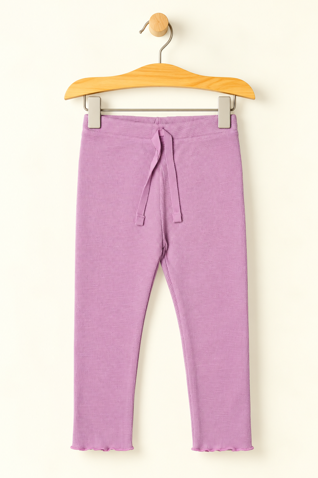 LIGHT PURPLE WITH KNOT THERMAL FABRIC PLAIN PAJAMA TROUSER