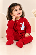 RED Little Bunny Cozy Baby Romper For GIRL.