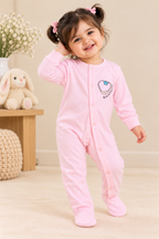 PINK "BLACKTONNY STRAWBERRY" PRINT FULL BODY FULL SLEEVES ROMPERS