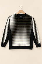 Black Stripes Soft Peak Sweatshirt
