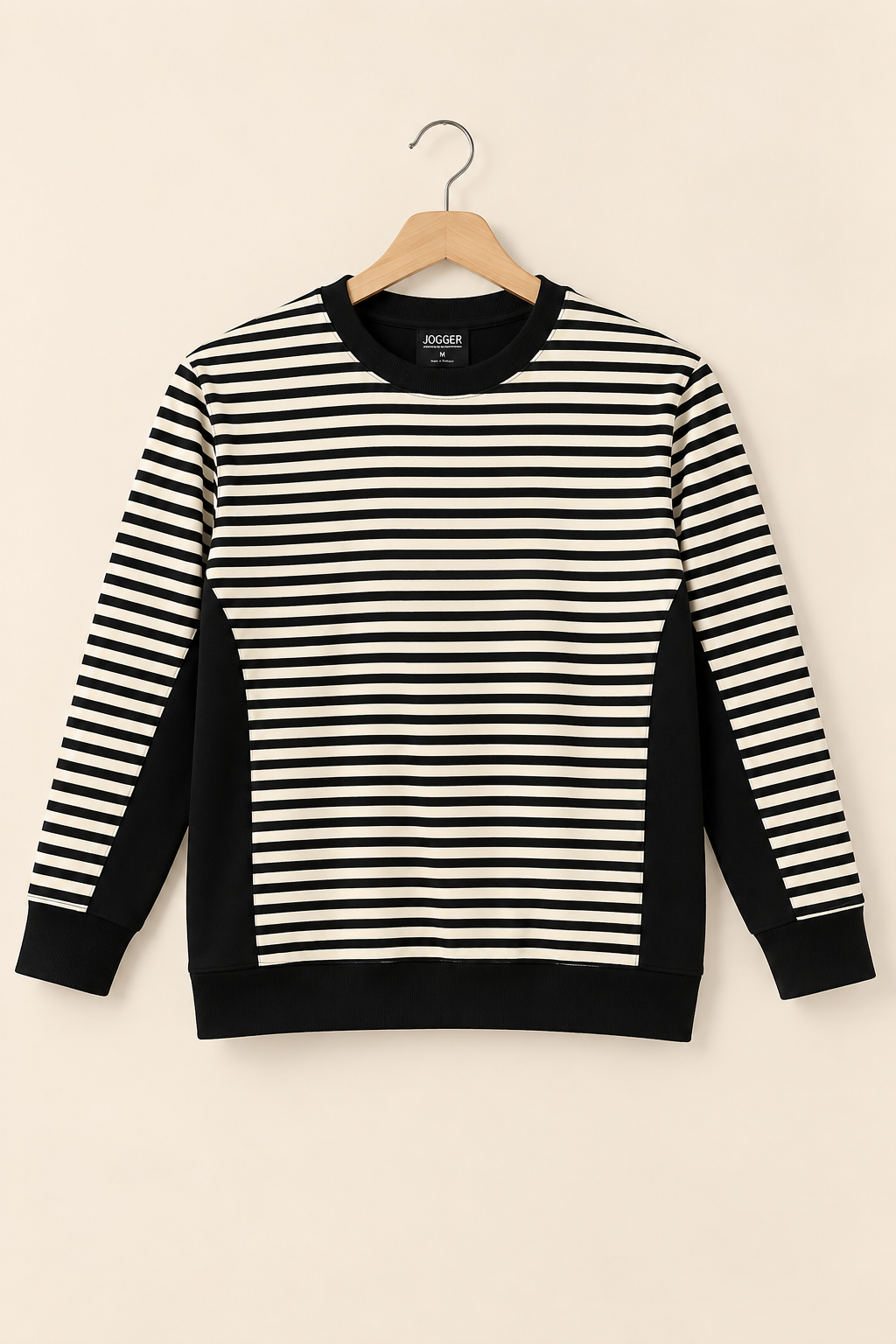 Black Stripes Soft Peak Sweatshirt