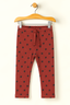 BROWN FLOWERS PRINTED RIBBED FABRIC TROUSER PAJAMA