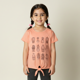 PEACH PLANTS PRINTED T-SHIRT FOR GIRLS