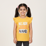 MUSTARD BELIEVE MAGIC PRINTED T-SHIRT TOP FOR GIRLS
