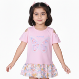 PINK IN YOURSELF BUTTERFLY PRINTED T-SHIRT TOP FOR GIRLS