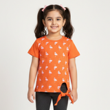 ORANGE SWANS PRINTED T-SHIRT TOP FOR GIRLS