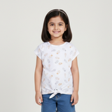 WHITE PINEAPPLES PRINTED T-SHIRT TOP FOR GIRLS