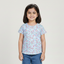 SKY BLUE STRAWBERRY PRINTED PLAIN SLEEVES T-SHIRT TOP FOR GIRLS