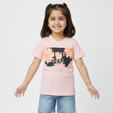 BABY PINK SERIOUSLY COOL PRINTED T-SHIRT TOP FOR GIRLS