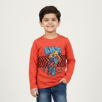 ORANGE BMX BIKE PRINTED FULL SLEEVES T-SHIRT