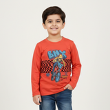 ORANGE BMX BIKE PRINTED FULL SLEEVES T-SHIRT