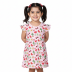NEW BABY PINK WATER MELON & GLASSES PRINTED HALF SLEEVES T-SHIRT TOP