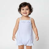 WHITE GEOMETRY DESIGN PRINTED COTTON FABRIC ROMPER