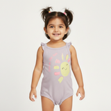 SALMON PINK FUN IN THE SUN PRINTED HALF BODY HALF SLEEVES ROMPER