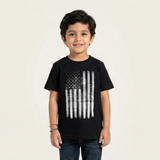 NEW BLACK AMERICAN FLAG PRINTED HALF SLEEVES T-SHIRT