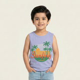 BLUE SUNFING & TREES PRINT SANDO FOR BOYS