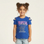 ROYAL BLUE TROPICAL PARADISE PRINTED T-SHIRT TOP FOR GIRLS