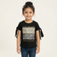 BLACK STAY GOLDEN PRINTED T-SHIRT TOP FOR GIRLS