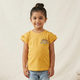 MUSTARD GOOD VIBES PRINTED T-SHIRT TOP FOR GIRLS