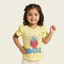 LIME YELLOW "JUST SMILE" PRINTED T-SHIRT TOP FOR GIRLS