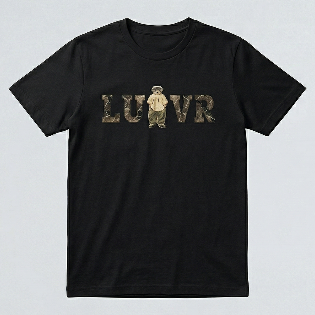 Black Luvr Print Half Sleeves T-Shirt For Boys Secondary image